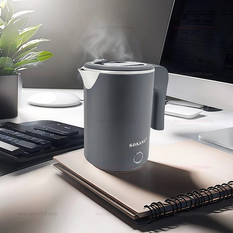 500ML Stainless Steel Portable Electric Kettle — Travel Water Boiler Pot for Hotel, Home, Kitchen, Tea, and Coffee