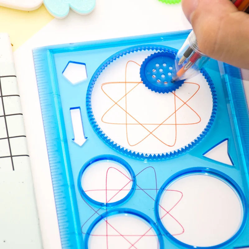 Geometry Spirograph Drawing Stencils Set: Creative Kids Educational Toy for Art Crafts - Variety of Flowers Ruler, Painting Template for Hours of Fun