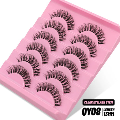 GROINNEYA Cat Eye Lashes – Faux Mink Wispy Winged Fake Eyelashes for Natural Elongated Look