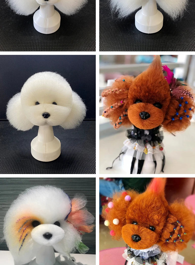 Pet Grooming Practice Poodle Model — Full Body Simulation Dog Mannequin for Grooming Training