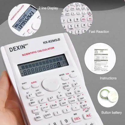Engineering Scientific Calculator - 2 Line Function, Fraction & Statistic Calculator for School Use