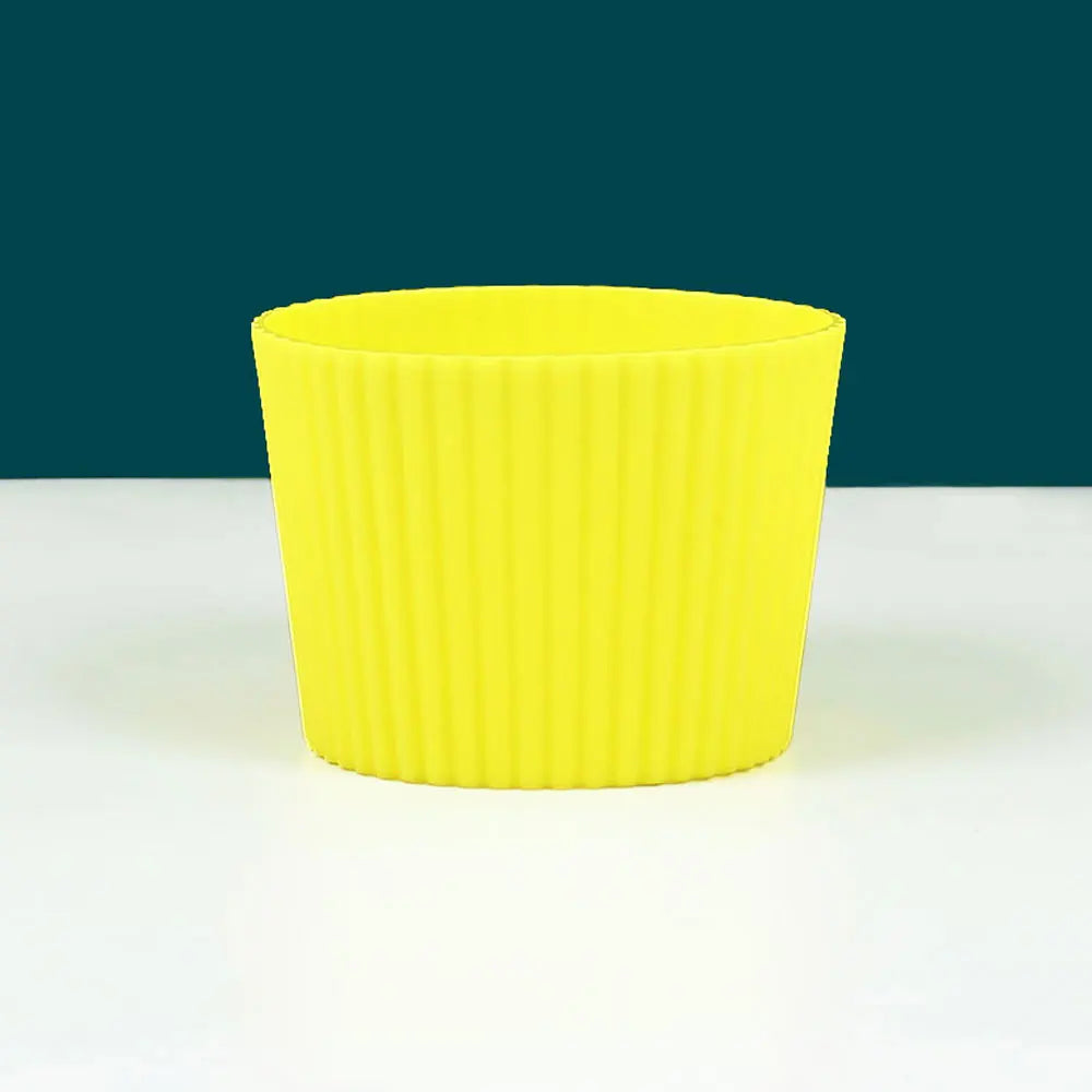 Silicone Coffee Cup Cover & Sleeve — Anti-Scalding, Anti-Slip Universal Tapered Thread Mug Protector for Ceramic & Glass Cups