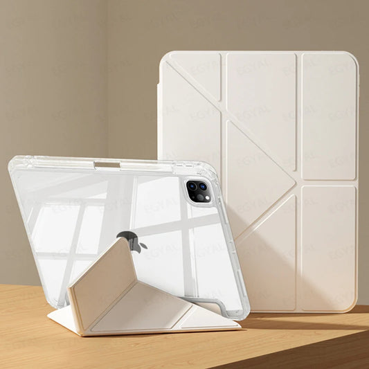 iPad Pro 11 Case with Pencil Holder – Multi-Fold Bracket Cover for iPad Pro 12.9/13, Air 11 (2024/2022)