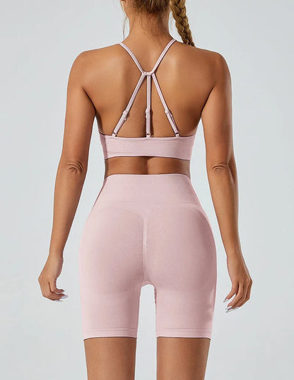 Women’s Shockproof Fitness Sports Bra – Push-Up Crop Top for Gym, Yoga & Workout