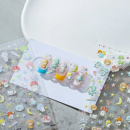 Cute Snoopy 5D Nail Stickers – Cartoon Anime Nail Art Decoration