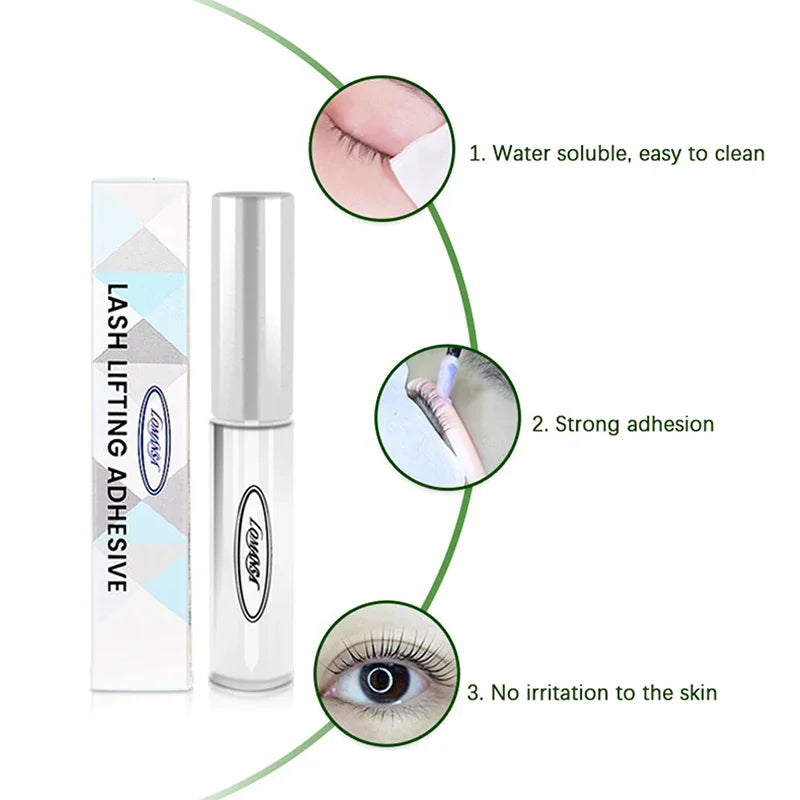 Eyelash Glue for Curling Thick Lashes - Transparent Liquid Adhesive for Lash Perms