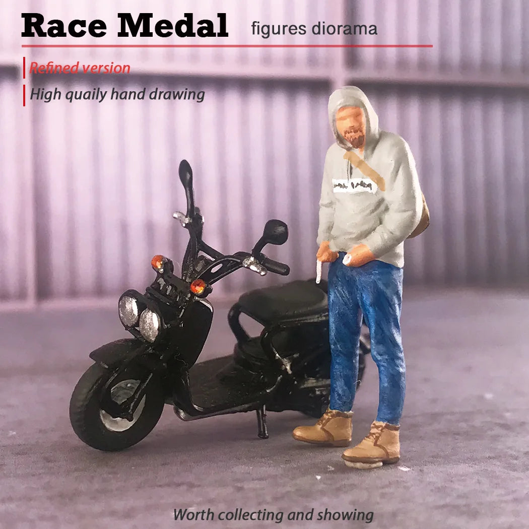 RM 1:64 City Motorcycle Mini Figure Model – Micro Scene Collectible Toy
