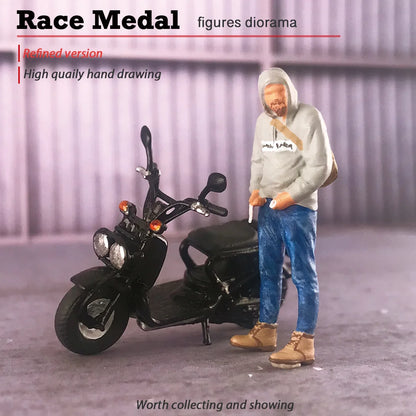 RM 1:64 City Motorcycle Mini Figure Model – Micro Scene Collectible Toy