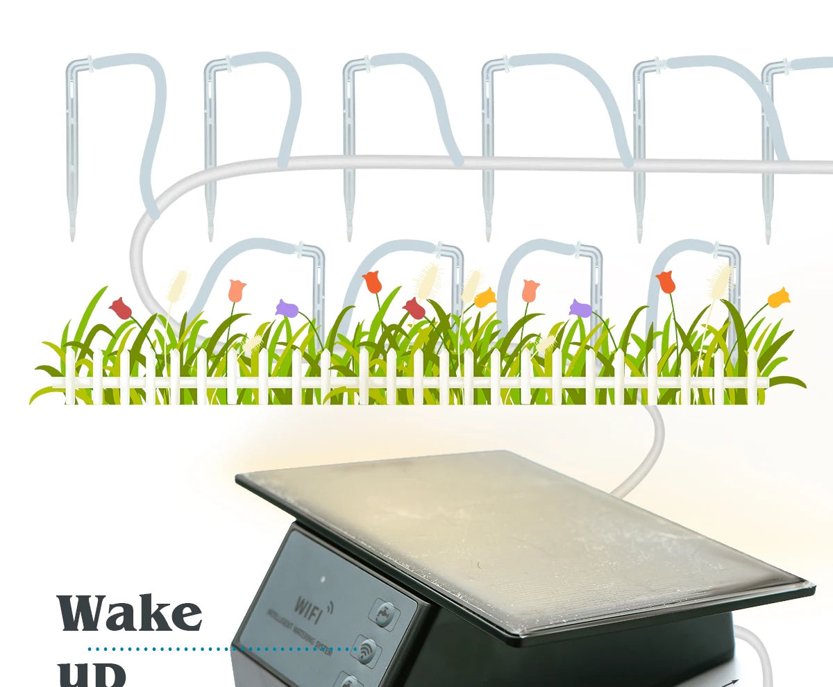 Tuya WiFi Solar Smart Drip Irrigation System — Remote Control Watering Kit for Garden & Balcony Plants