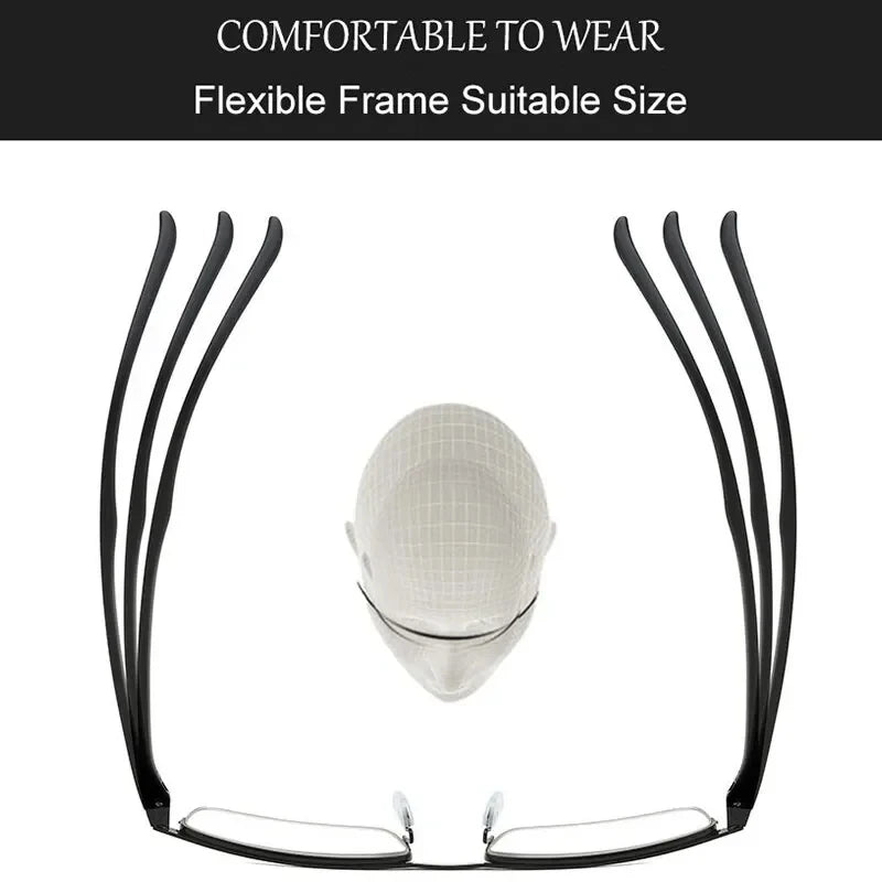 Progressive Multifocal Reading Glasses – Anti-Blue Light Half Frame Bifocal Eyewear for Men & Women +1.00 to +4.00