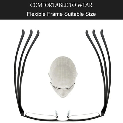 Progressive Multifocal Reading Glasses – Anti-Blue Light Half Frame Bifocal Eyewear for Men & Women +1.00 to +4.00