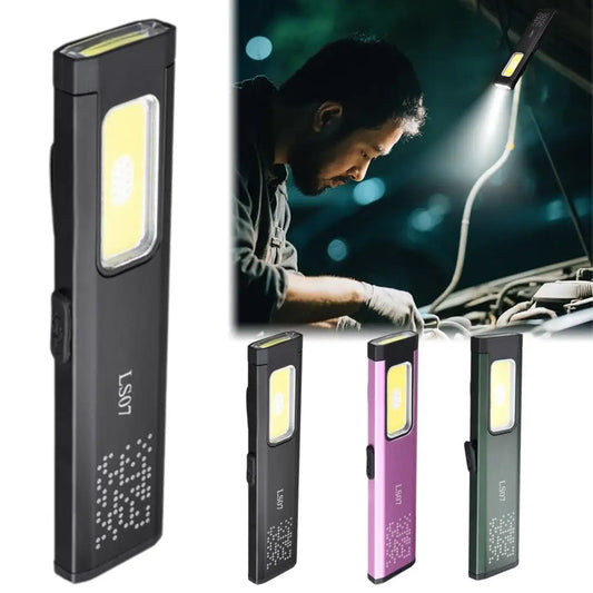 LED Keychain Flashlight – Portable Mini Torch, Type-C Rechargeable Pocket Lantern with Cap Clip & Magnet