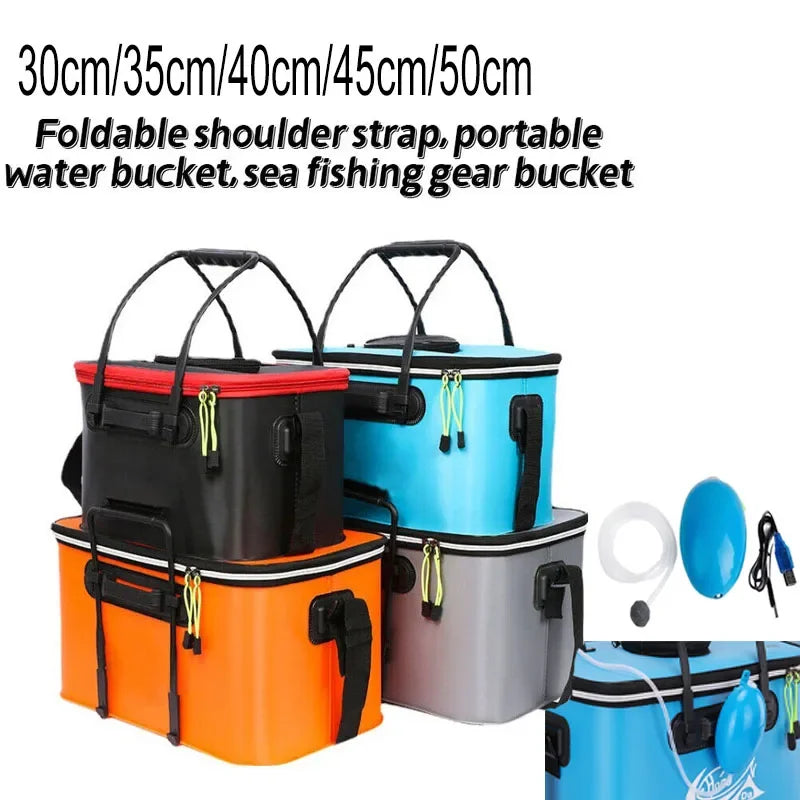Folding EVA Live Fish Bucket – Thickened Portable Water Tank for Outdoor Fishing and Accessories
