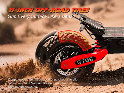 30MPH Electric Scooter with 1200W Motor – 20/40 Mile Range, Spring Damping, Disc Brake & 11" Off-Road Folding Tires