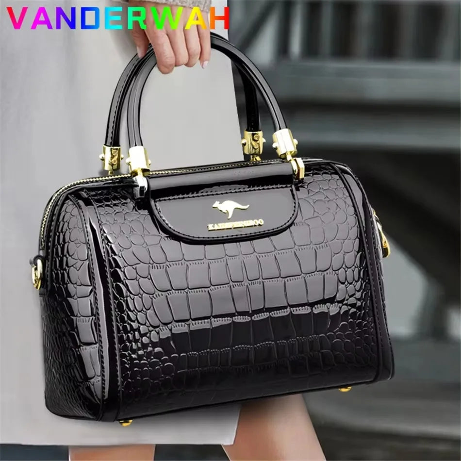 Luxury Women’s Leather Handbag – Large Capacity Shoulder & Crossbody Designer Bag