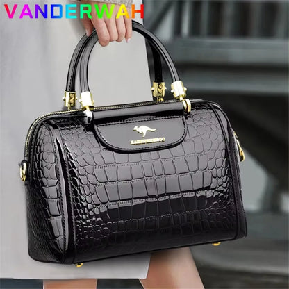 Luxury Women’s Leather Handbag – Large Capacity Shoulder & Crossbody Designer Bag