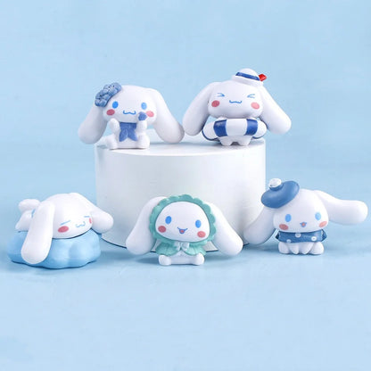 New 5pcs Sanrio Cinnamoroll Action Figures – Kawaii Anime Toy Set for Tabletop Decoration & Kids Gifts