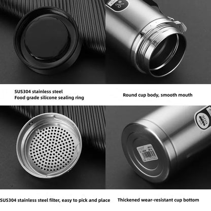 800ML-1L Stainless Steel Thermos Bottle - LED Temperature Display, SUS304 Tea Water Bottle, Vacuum Flask, Portable Cup