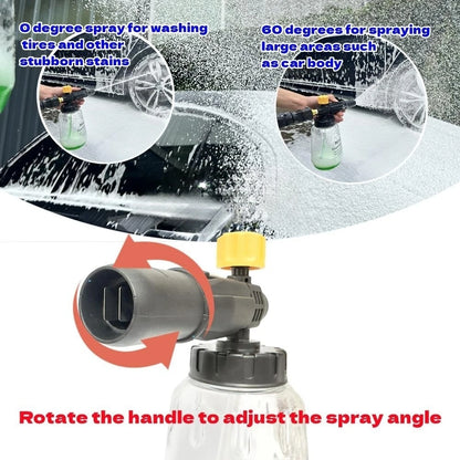 1 PC Black and Yellow Thick Handle Foam Cannon with 1000 ML Transparent Bottle: Snow Foam Lance Washer Kit - Pressure Car Washer Accessory