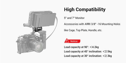 SmallRig DSLR Camera Clamp – Swivel & Tilt Adjustable Monitor Mount with Screws for Monitor, Flash Light & DIY Attachment (2903B)