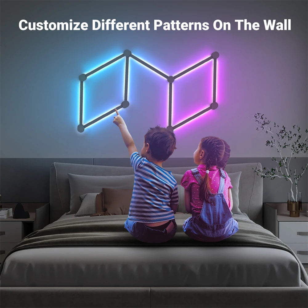 RGB Smart Wall Light - Splicing DIY Atmosphere Lamp, Voice-Controlled for Esports Room, Bedroom, & Bar Decoration