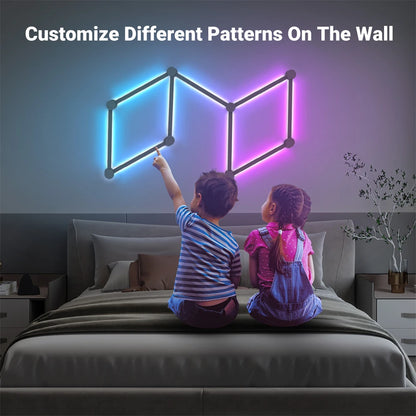 RGB Smart Wall Light - Splicing DIY Atmosphere Lamp, Voice-Controlled for Esports Room, Bedroom, & Bar Decoration