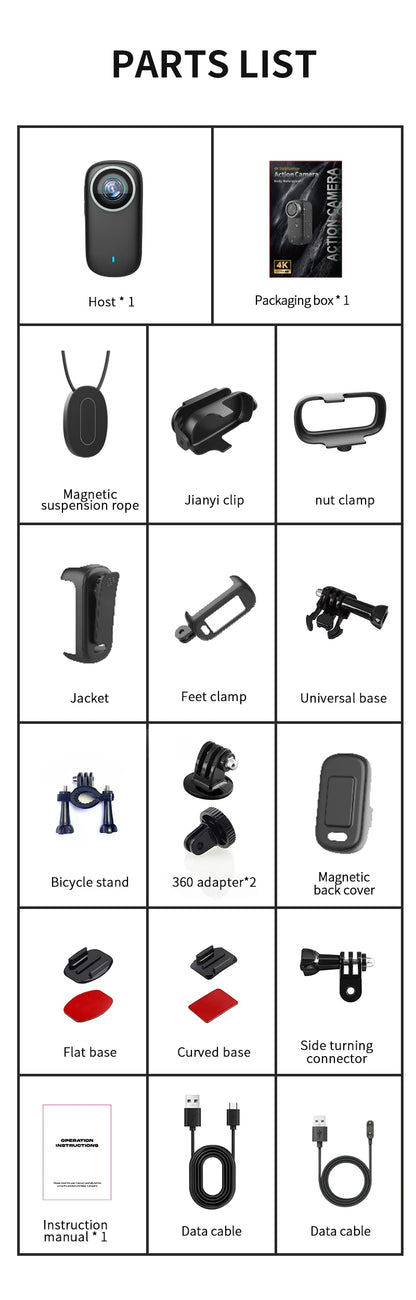 4K WiFi Mini Action Camera — Portable Thumb-Size Sport Cam for Outdoor, Helmet, Motorcycle, Cycling & Vlogging