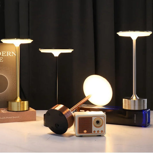 Wireless LED Table Lamp – Touch Sensor, USB Rechargeable Portable Night Light for Bedroom, Reading & Desk Decor