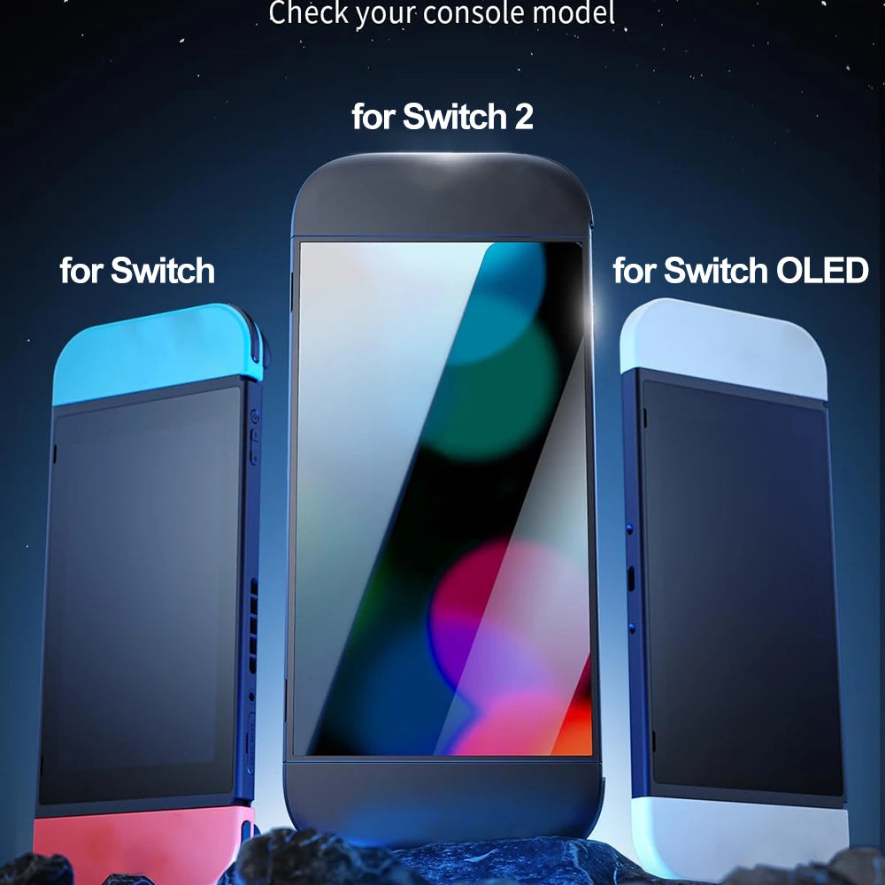 1-4PCS Tempered Glass Screen Protector for Nintendo Switch / Switch OLED / Switch 2 – Anti-Scratch with Auto-Alignment Frame