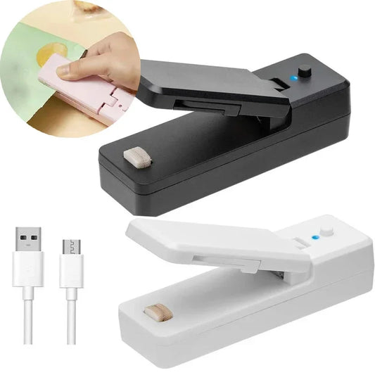 Mini USB Rechargeable Heat Sealer – Portable Food & Snack Bag Sealing Machine with Storage Clip for Kitchen Use
