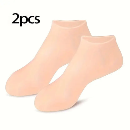 2PCS Silicone Foot Care Socks – Moisturizing, Softening Dry & Cracked Heels for Men & Women