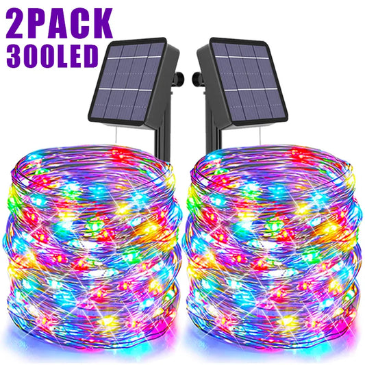 Solar LED String Lights - Outdoor Waterproof Festoon Garden Decor - Christmas Fairy Garland String Lights