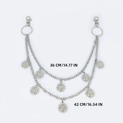 Unisex Jeans Pants Chain Belts - Punk Metal Crescent Geometric Bag Chain, Hip Hop Hipster Keychain for Men & Women