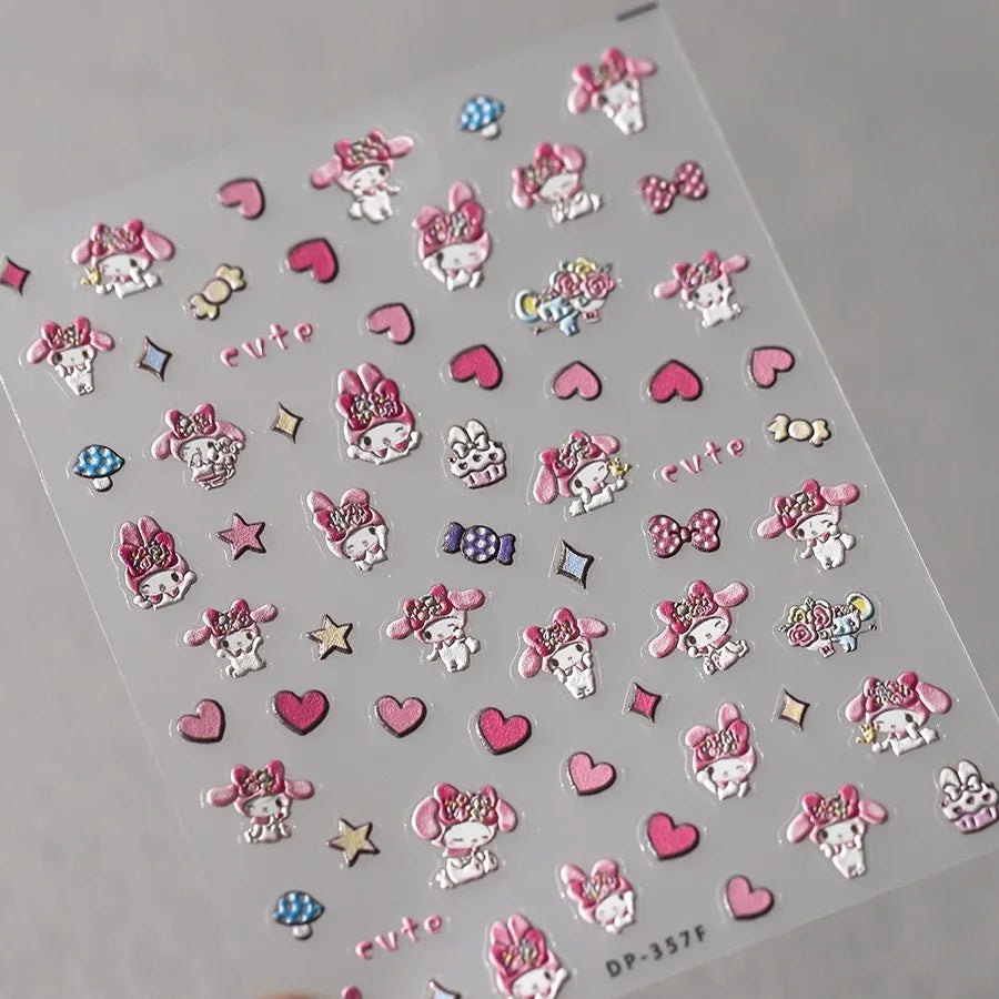 Cute Snoopy 5D Nail Stickers – Cartoon Anime Nail Art Decoration