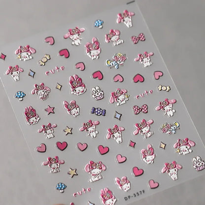 Cute Snoopy 5D Nail Stickers – Cartoon Anime Nail Art Decoration