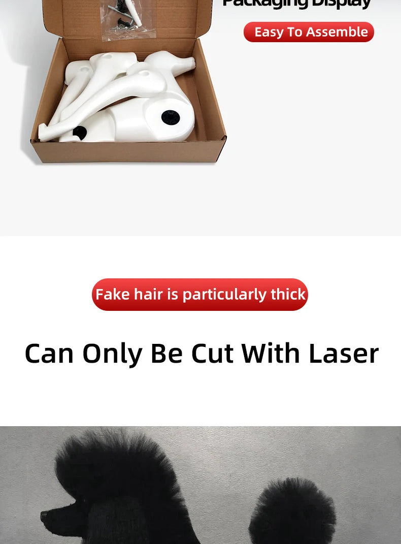 Pet Grooming Practice Poodle Model — Full Body Simulation Dog Mannequin for Grooming Training