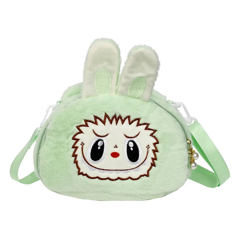 Labu Cartoon Crossbody Plush Bag – Kids Backpack & Shoulder Bag Doll Change Purse, Perfect Gift for Girls