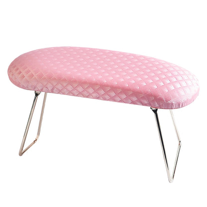 Waterproof Plaid Leather Nail Arm Rest Pillow – Soft Manicure Wrist Support Cushion