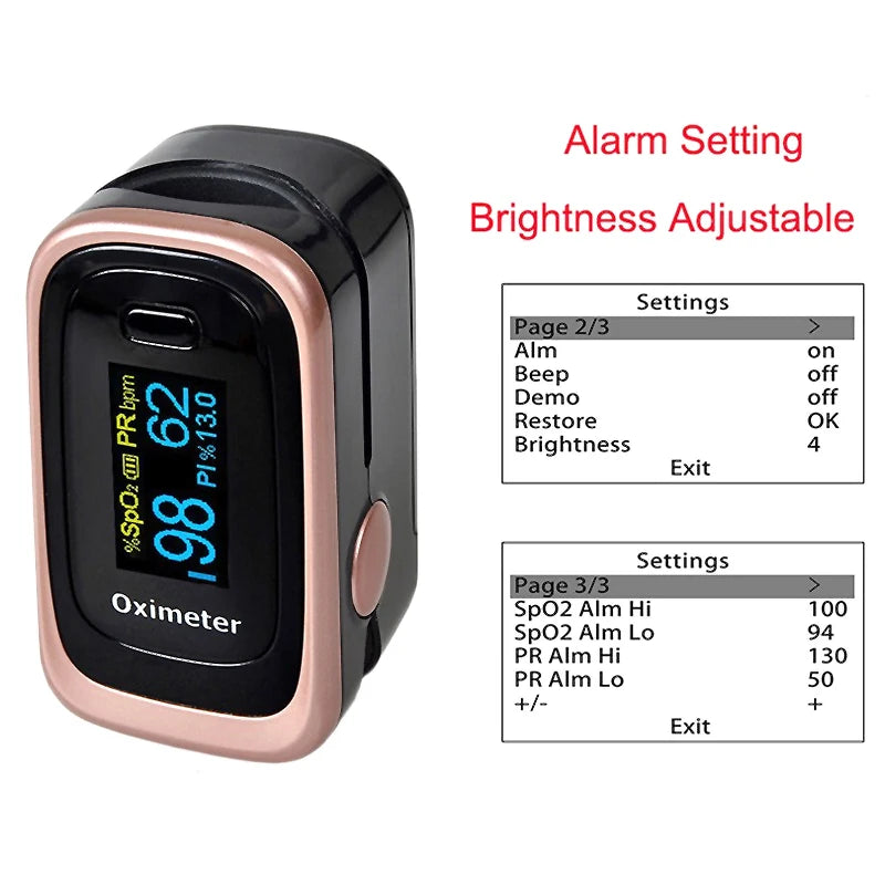 Portable Medical Finger Pulse Oximeter – OLED Display, SPO2, PR, Sleep Monitor, 8-Hour Battery Life