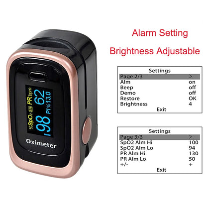 Portable Medical Finger Pulse Oximeter – OLED Display, SPO2, PR, Sleep Monitor, 8-Hour Battery Life