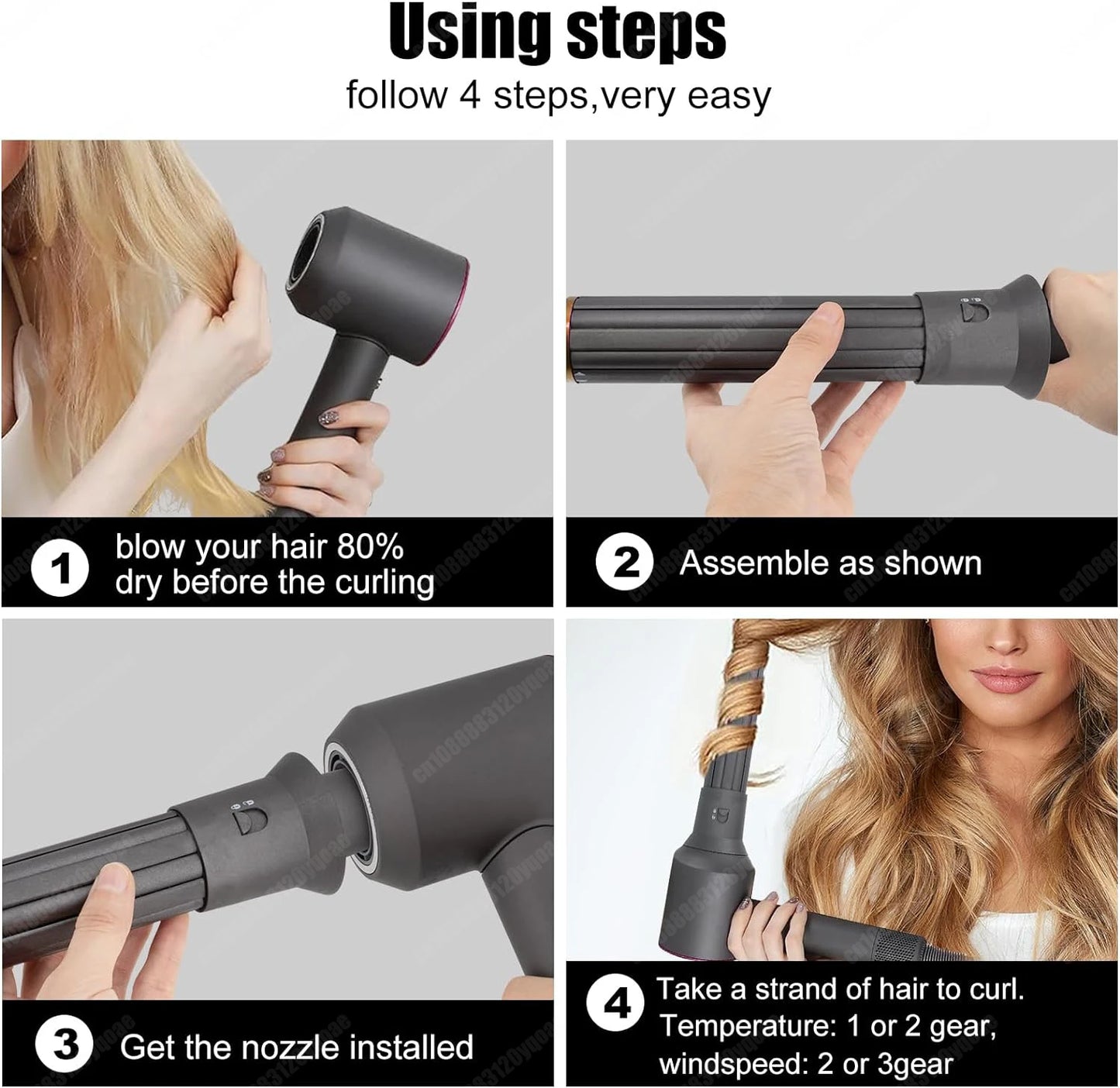 Anti-Flyaway Hair Styling Nozzle for Dyson Airwrap HS01/HS05 – Brush Attachment for Auto Curling & Dryer Accessories