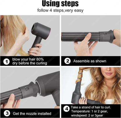 Anti-Flyaway Hair Styling Nozzle for Dyson Airwrap HS01/HS05 – Brush Attachment for Auto Curling & Dryer Accessories