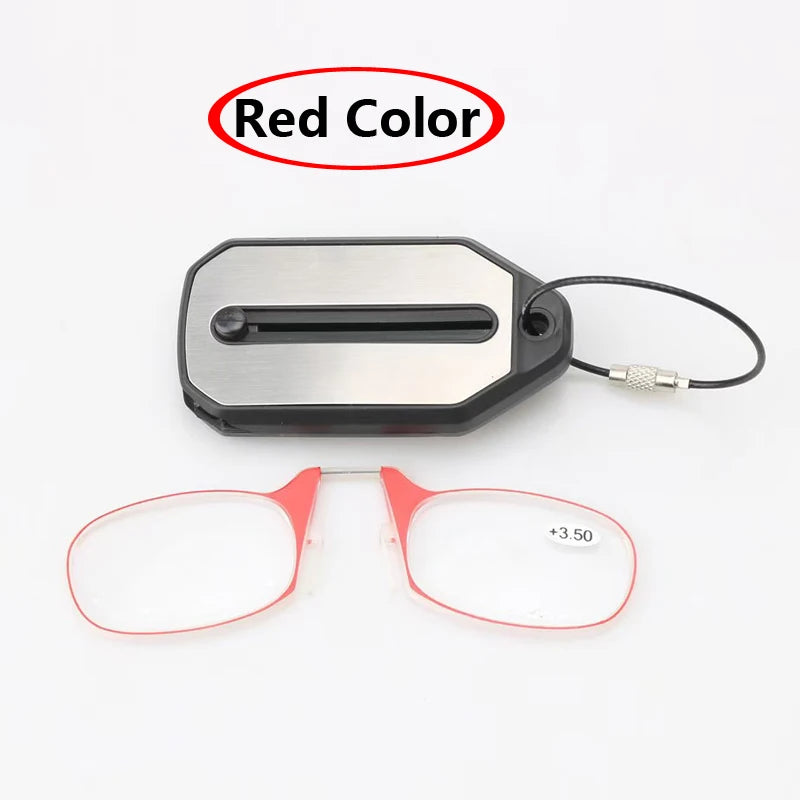 Clip-On Nose Reading Glasses – Ultralight Folding Mini Keychain for Men & Women +1.0 to +4.0
