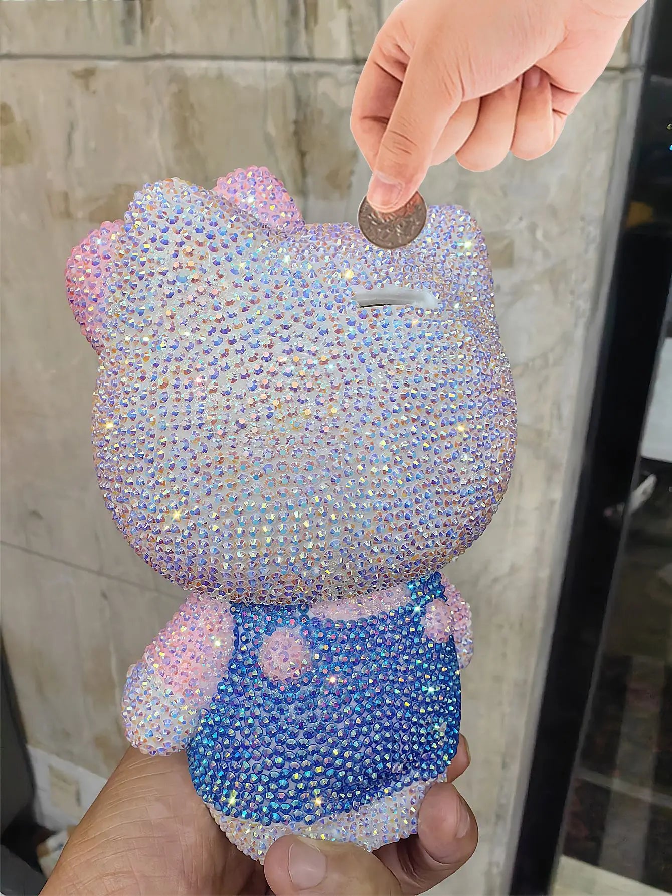 Hot Sale DIY Anime Piggy Bank – Cartoon Melody & Hello Kitty Diamond Stick Figurine Model Gift Statue Doll