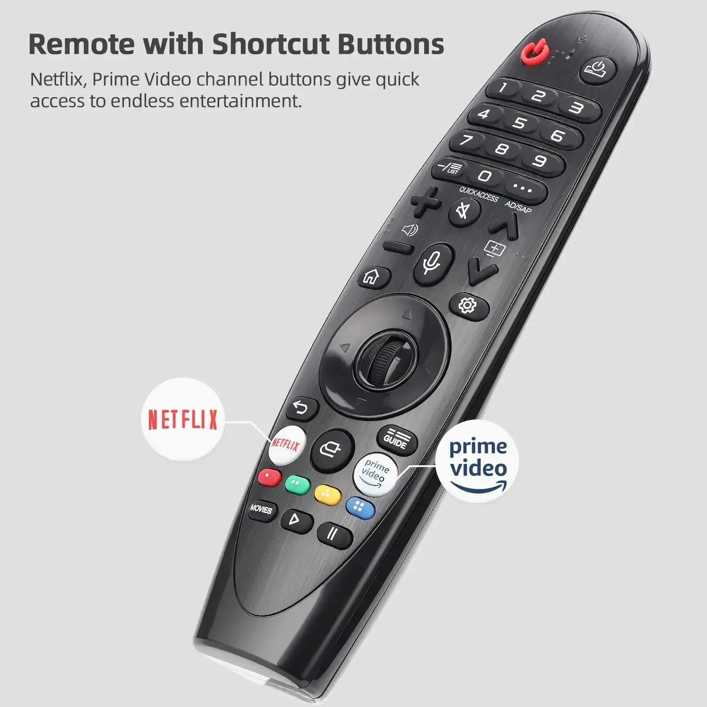 Voice Magic Remote AKB75855501 – Replacement for LG Smart TV (2018-2020), with Pointer Function, Compatible with AN-MR20GA, MR19BA, MR18BA