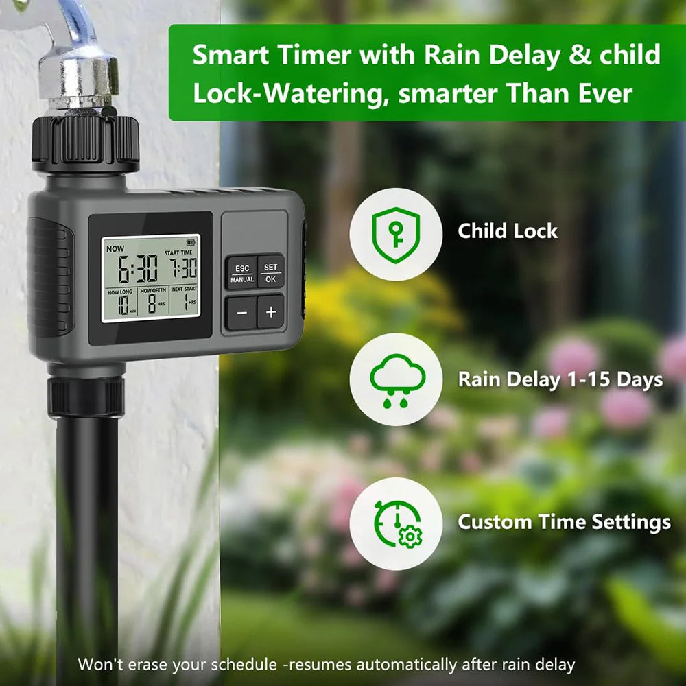 Garden Programmable Misting Timer System – 360° Adjustable Atomizer No ...