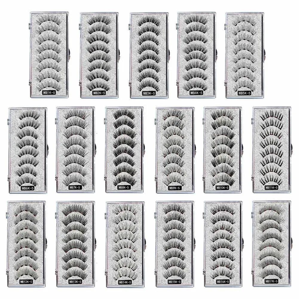 3D Natural Magnetic Eyelashes – 5 Magnetic Lashes with Handmade Gift Box, Reusable Extensions