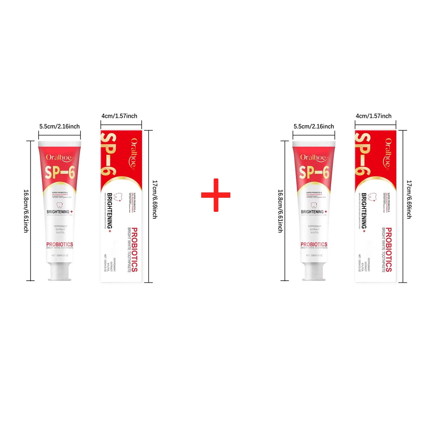 SP6 Probiotic Brightening Toothpaste for Plaque Removal, Stain Whitening & Fresh Breath – Anti-Periodontitis Oral Care