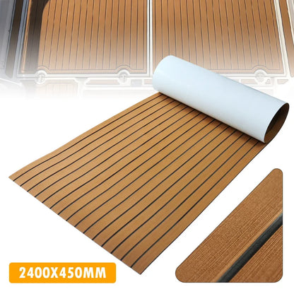 2.4m Self-Adhesive EVA Foam Boat Flooring | Faux Teak Marine Decking Sheet for Yacht, 8 Styles