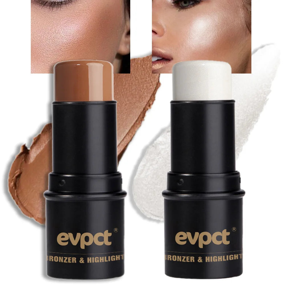 Highlighting & Bronzer Stick - Face Brightening Blusher, Rouge Concealer Pen, Long-Lasting Corrector & Nose Contouring Cosmetics